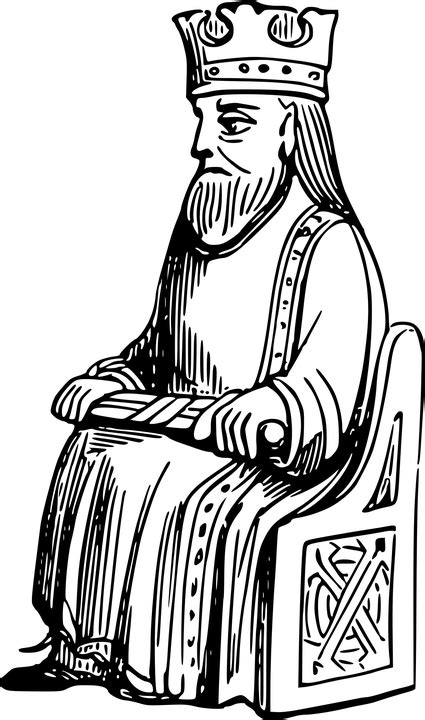 King On Throne PNG Black And White Transparent King On ...