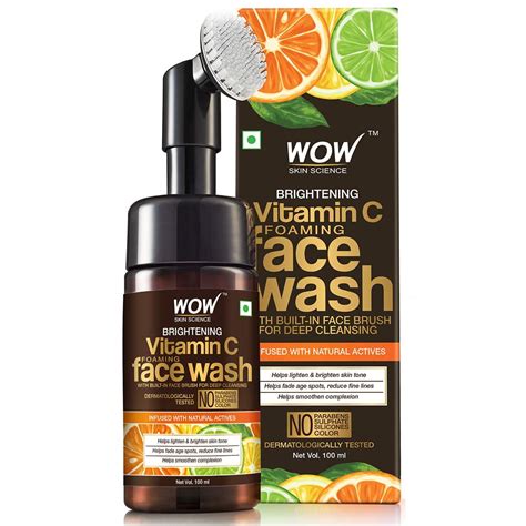 Wow Skin Science Vitamin C Foaming Face Wash With Brush 100ml