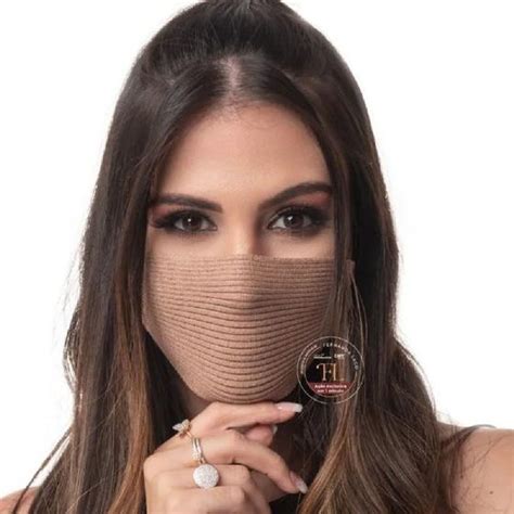 M Scara Sport Knit Prote O Antiviral Unissex Cor Nude Fernanda Lago