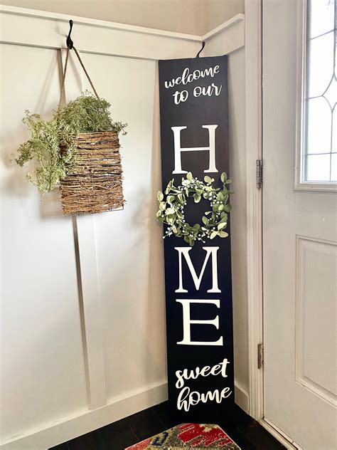 Welcome To Our Home Sweet Home Front Door Sign Outdoor Sign Etsy