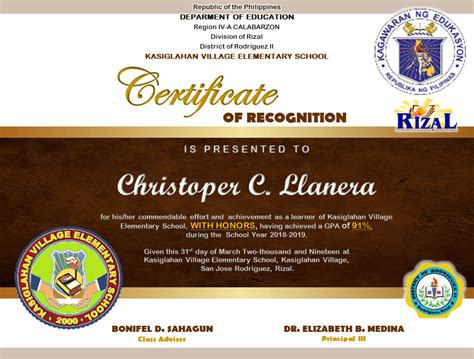 The primary typeface is old english text mt. Deped Cert Of Recognition Template - Certificates Template ...