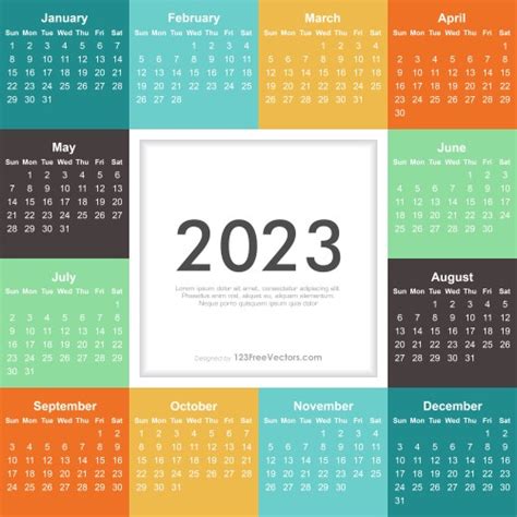Free 2023 Calendar Illustrator