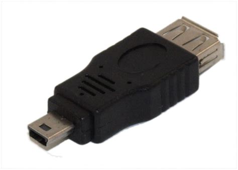 My Cable Mart USB Type A Female To Mini 5 Pin B5 Male Adapter Black