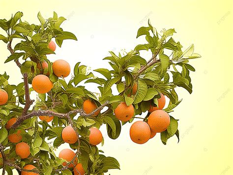 An Orange Tree With Oranges Hanging On Its Branches Background