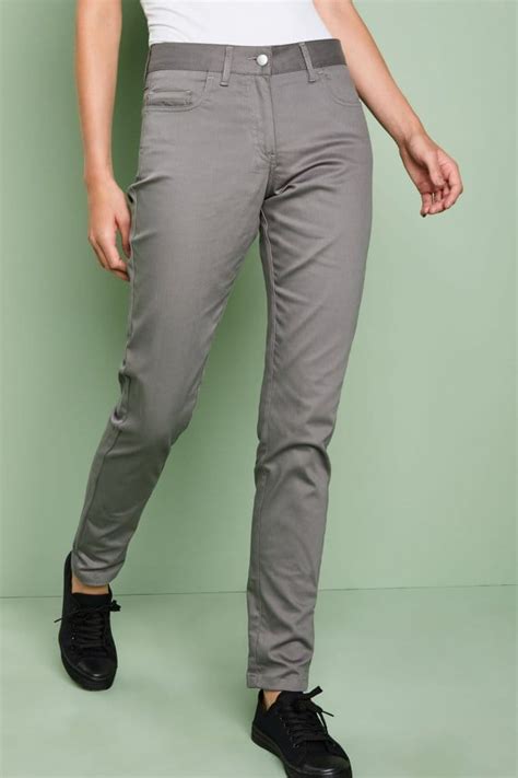 Womens Stretch Slim Leg Trousers Grey Simon Jersey