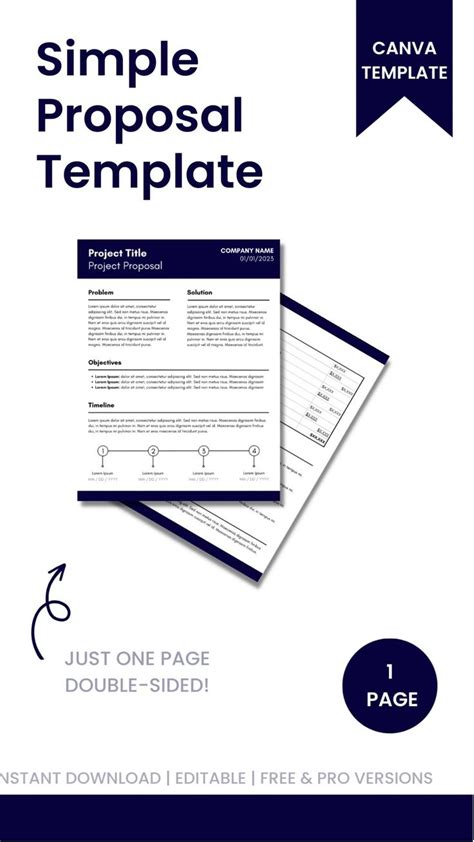 Simple Project Proposal Template Canva Business Client Template
