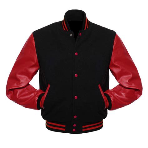 Varsity Red And Black Letterman Jacket Jackets Maker