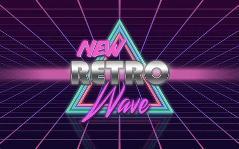 Retro Style Neon 1980s Vintage Digital Art Synthwave