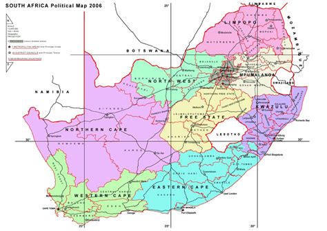 Large Detailed Political Map Of South Africa With Roads And Major