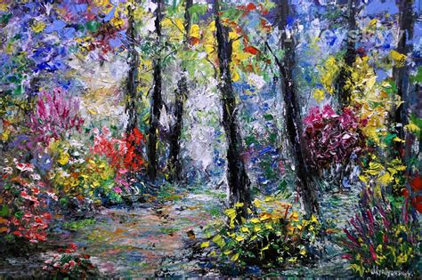 Original Colorful Forest Oil Painting Impressionism Forest Etsy