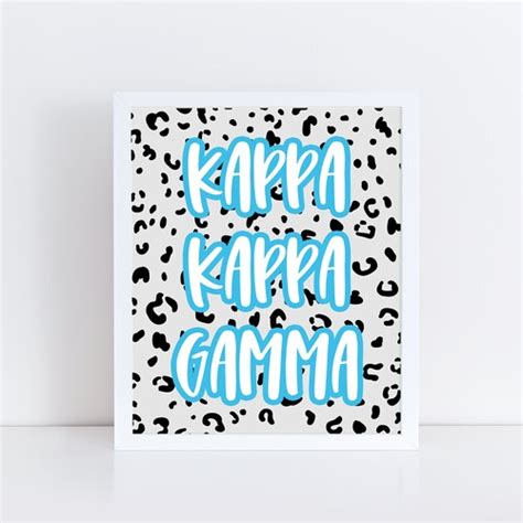 Kappa Kappa Gamma Sorority Printable Leopard Art Print Kkg Etsy