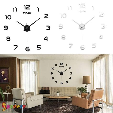 新品hellocreate Diy 3d Wall Clock Home Modern Living Room Kids Room