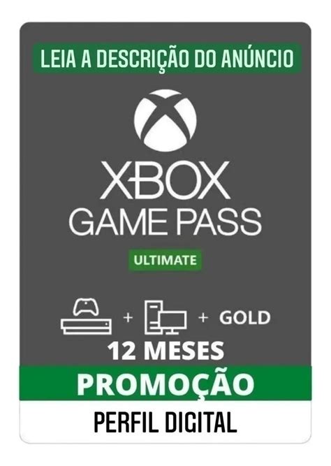 Game Pass Ultimate 12 Meses 1 Ano Xbox One Mercado Livre