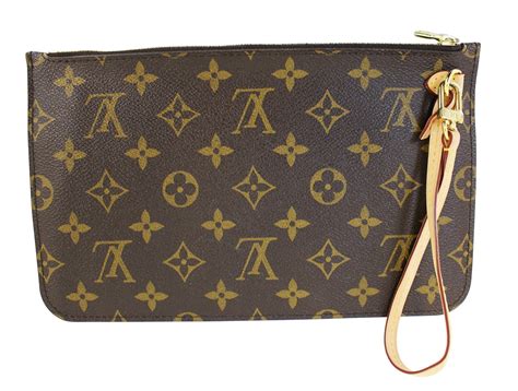 Authentic Louis Vuitton Monogram Neverfull Mm Pochette Wristlet Clutch