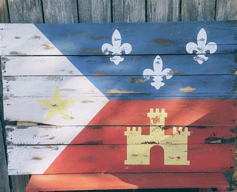 Rustic Acadian Flag Louisiana Distressed Pallet Wood Cajun Etsy