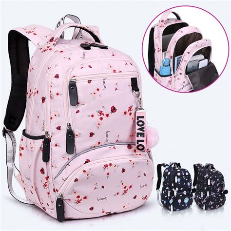 New Large Schoolbag Cute Student School Backpack Printed Waterproof
