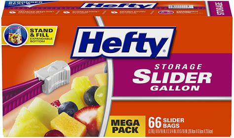 Hefty Slider Storage Bags Gallon Size 66 Count Only 454