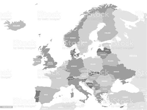 Detailed Vector Map Of Europe Stock Illustration Download Image Now