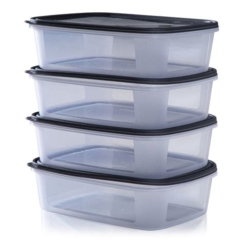 Buy Set Of 4 Everyday 1 Litre Rectangular Food Boxes With Lids