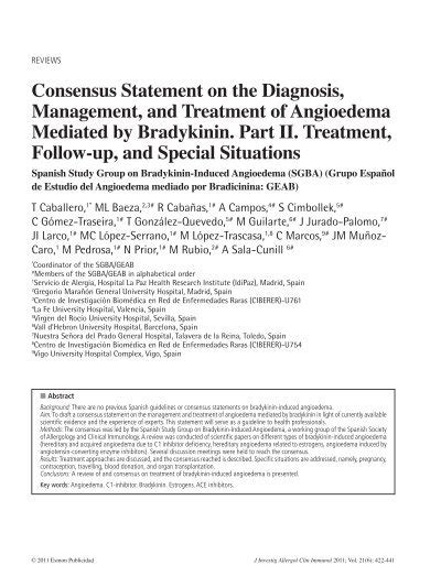 Consensus Statement On The Diagnosis Management And