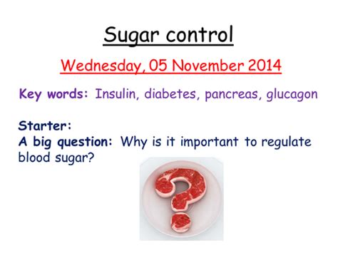 Controlling Blood Sugar Diabetes Teaching Resources