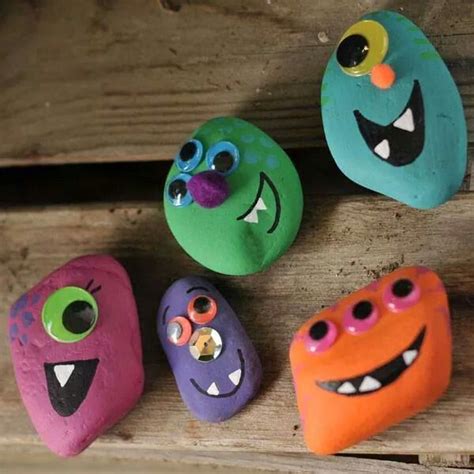 Monster Rocks Monster Craft Rock Crafts Crafts For Kids