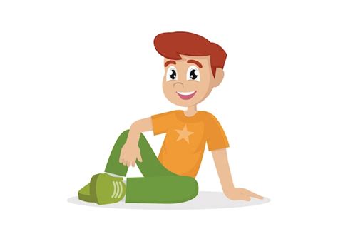 Premium Vector Boy Sitting On The Floor