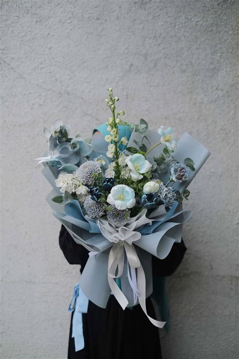Teal Blue Bouquet Baleton Flowerchef