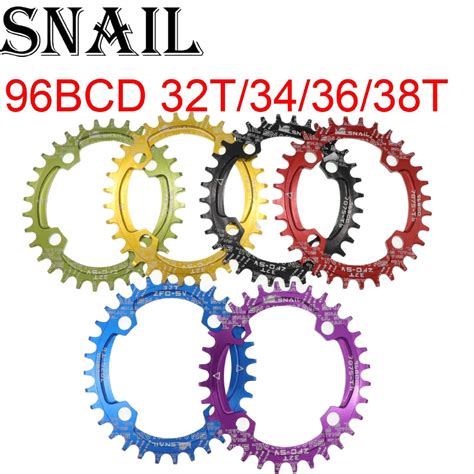 Snail Oval Chainring Symmetrical 96 Bcd 32 34 36 38t Tooth Narrow Wide