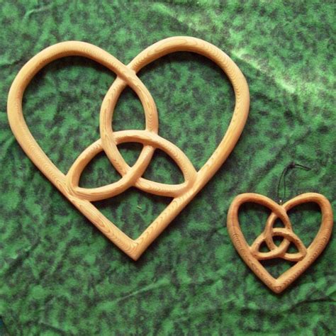 Trinity Heart Shaped Celtic Wood Carving Hearts Belief Etsy