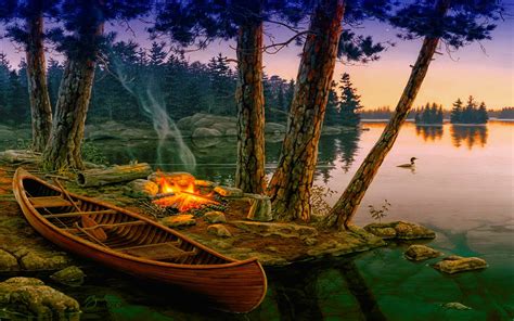 Baby names that mean fire include the following. Romantic Background Lake Trees Boat Fire : Wallpapers13.com
