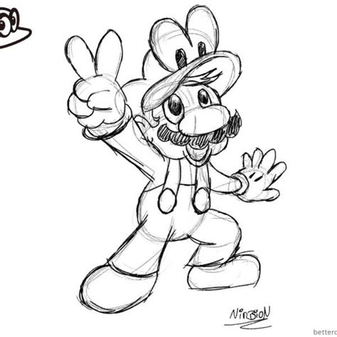 Super Mario Odyssey Coloring Pages Grand Moon - Free Printable Coloring