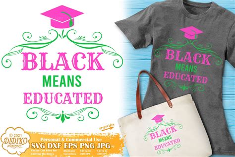 Black And Educated Svg 2 Afro Woman Graduation Svg Didiko Designs