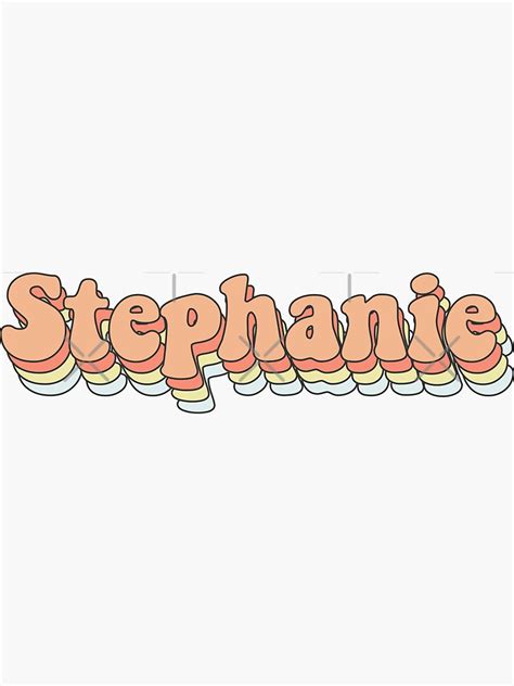 Stephanie Custom Aesthetic Trendy Name Sticker For Sale By