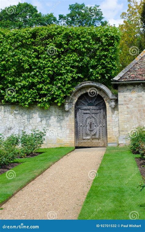 Path To Gate In Traditional English Garden Stock Photo Image Of