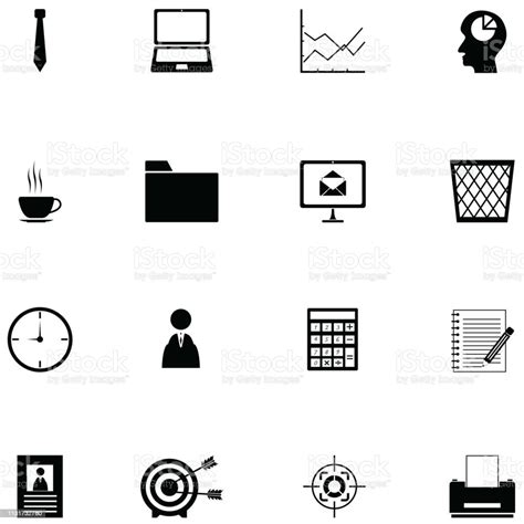 Office Icon Set Stock Illustration Download Image Now Adult
