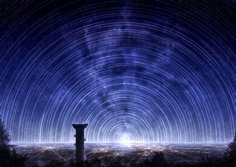 Fantasy Art Digital Art Star Trails Night Night Sky