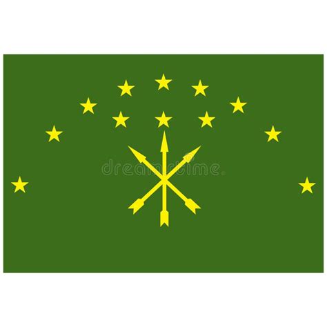 National Flag Of Adygea Flat Color Icon Stock Vector Illustration