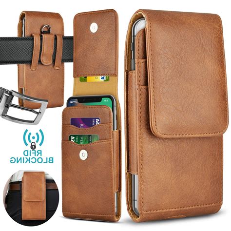 Cell Phone Holster Pouch Leather Wallet Case