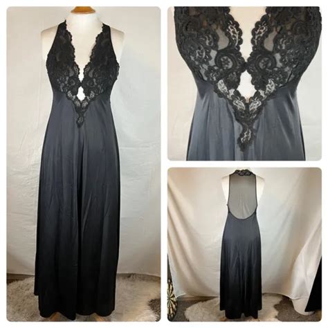 vintage 60s 70s glydons hollywood sexy negligee nightgown sheer lace cut out m 84 99 picclick