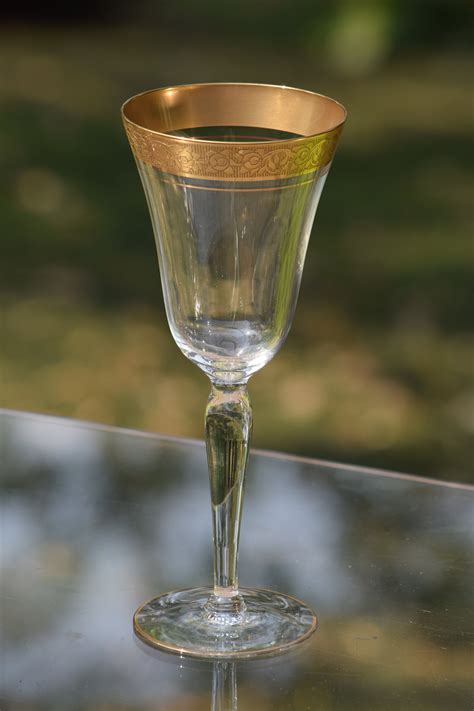 vintage gold rimmed encrusted wine glasses set of 6 tiffin franciscan rambler rose vintage