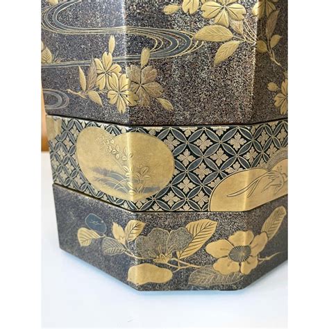 Mid 19th Century Japanese Maki E Lacquer Stack Box Jubako Chairish