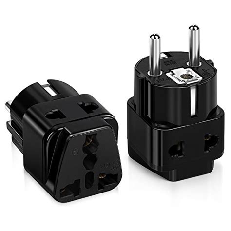 universal european schuko plug travel adapter iseekerkit 2pack 250v 10a dual outlet wall power
