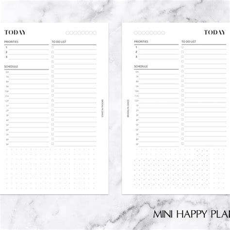 Mini Happy Planner Daily Insert Printable Create365 Mambi Etsy