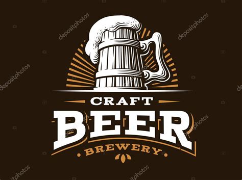 Logotipo de cerveza artesanal ilustración vectorial diseño de la