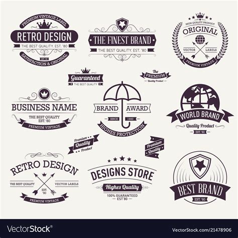 Typography Logo Design Collection Royalty Free Vector Image