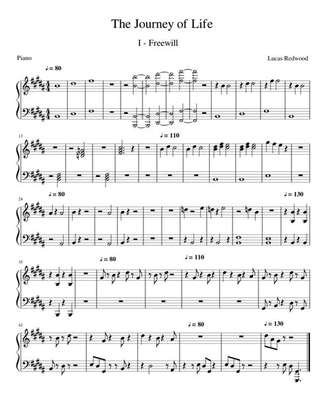 The Journey Of Life Movement I Sheet Music For Piano Solo Easy