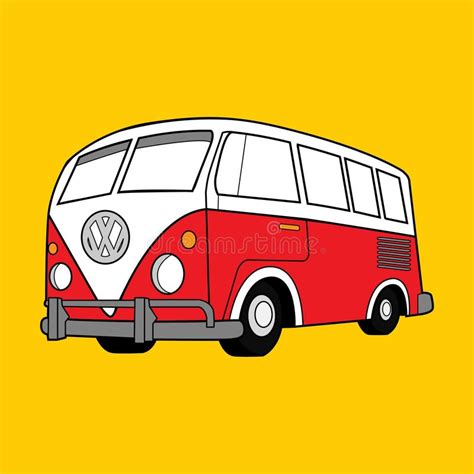 Vector Illustration Classic Volkswagen Van Stock Vector Illustration