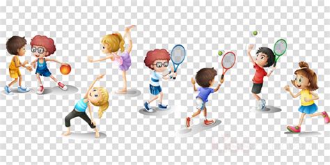 Students Playing Sports Clipart Cartoon