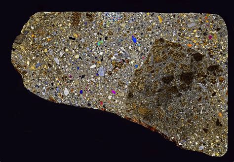Meteorite Thin Section Of Nwa 10676 Diogenite Meteorite Astronomy